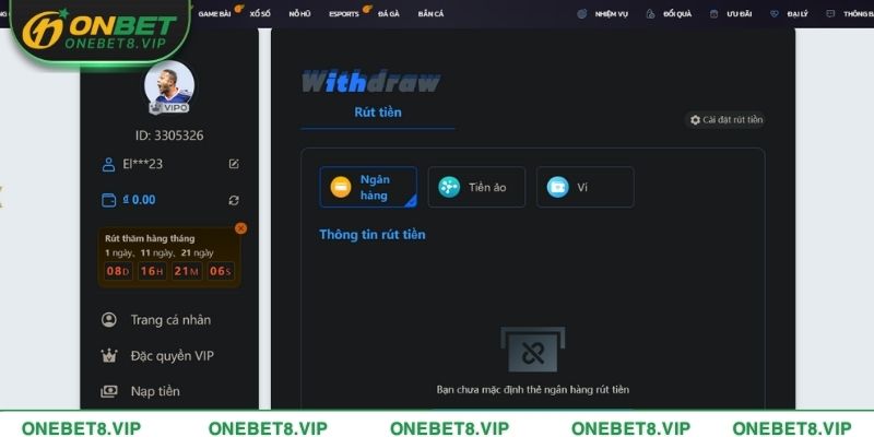 Trình tự rút tiền Onebet bạn cần biết để giao dịch thuận lợi